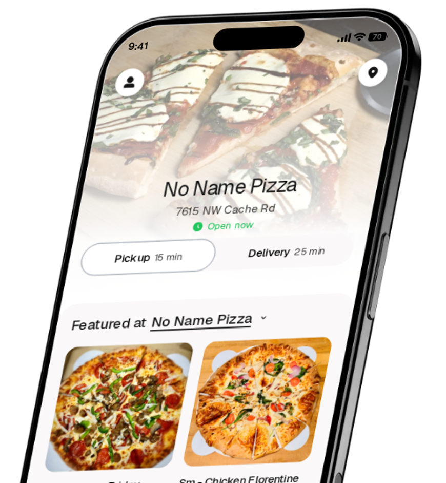 No Name Pizza app preview